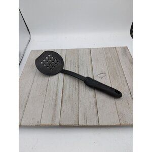 Hard Black Nylon Turner Slotted Spatula 12"  Holes